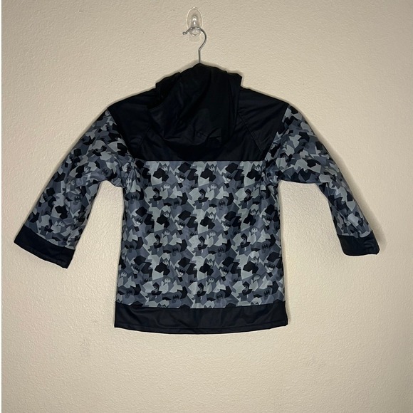 Western Chief Boys Black Gray Batman Hooded Rain Coat Sz 5 - Picture 2 of 4